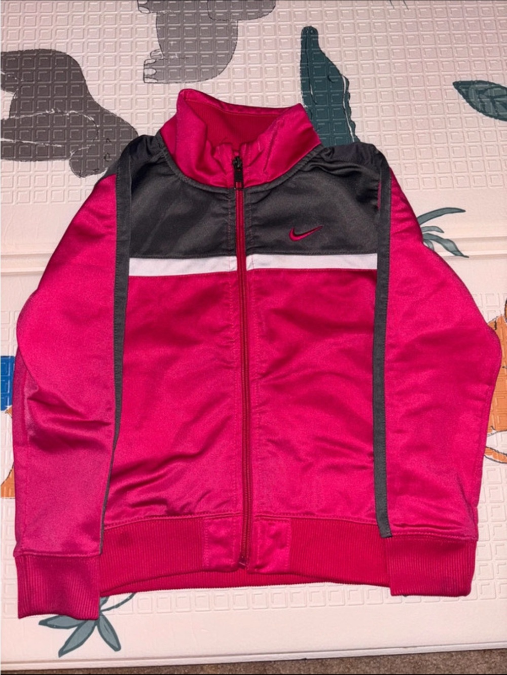 Nike Kids Fuchsia and Charcoal Full-Zip Athletic Jacket